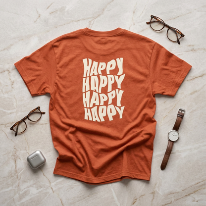 Camiseta "Happy Vibes" para mujer: Diversión informal para regalos, festivales y cumpleaños