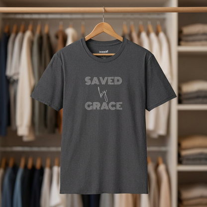 “Saved by Grace” Christian T-Shirt for Men – Inspirational Faith Tee, Everyday Wear or Gift