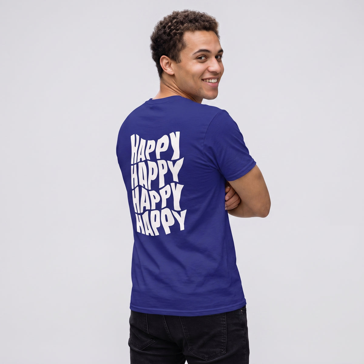 Camiseta Happy Vibes para hombre: un regalo divertido e informal para verano, cumpleaños y celebraciones.