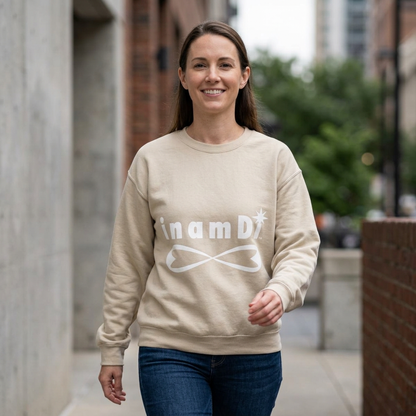 "inamDi" Women's Comfortable Crewneck Sweatshirt with Classic Logo