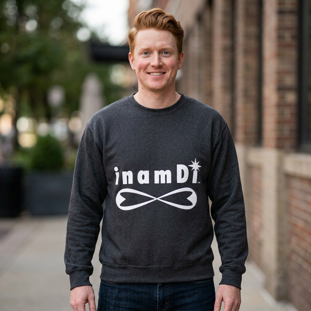 "inamDi" Men's Comfortable Crewneck Sweatshirt with Classic Logo