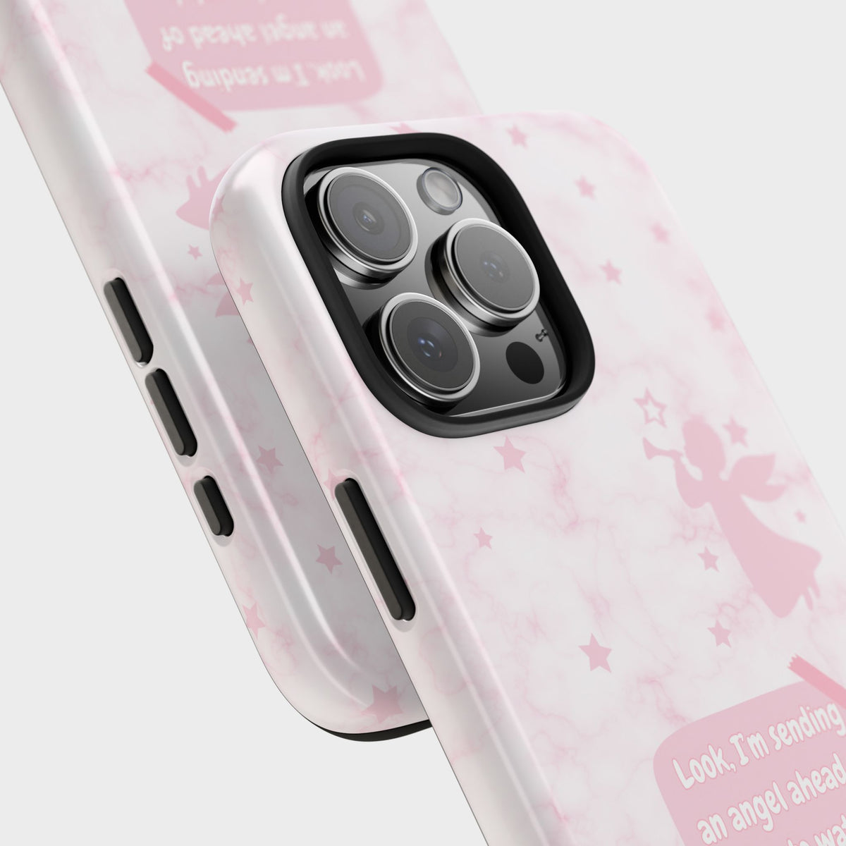 Angel Guidance Tough Phone Cases, Inspirational Phone Cover, Gift for Her, Angel Lover Gift, Pastel Pink Phone Case, Protection with Love