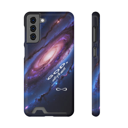 Galaxy Phone Case with Card Holder, Universal Smartphone Accessory, Cosmic Design, Perfect Gift, Stylish Protection, Vibrant Space Theme