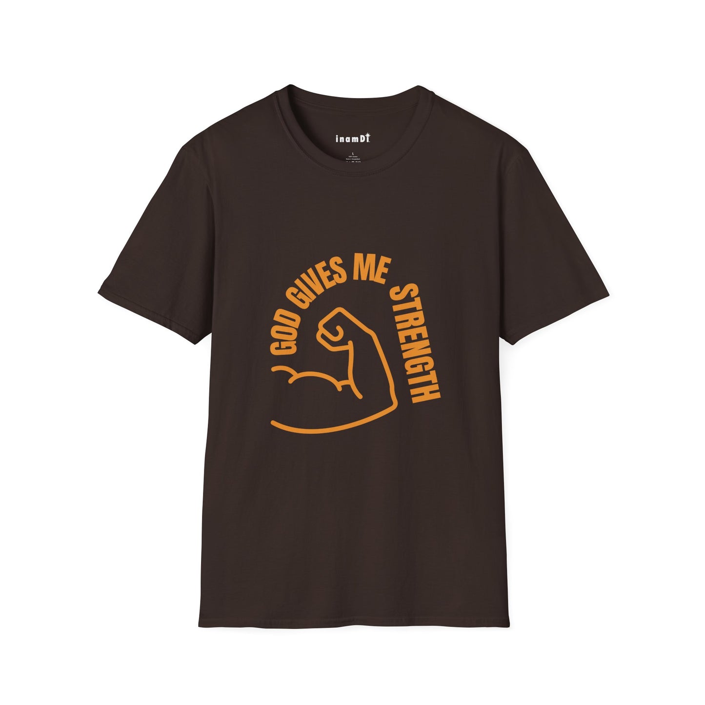 “God Gives Me Strength” Christian T-Shirt for Men – Empowering Faith Tee & Inspirational Gift