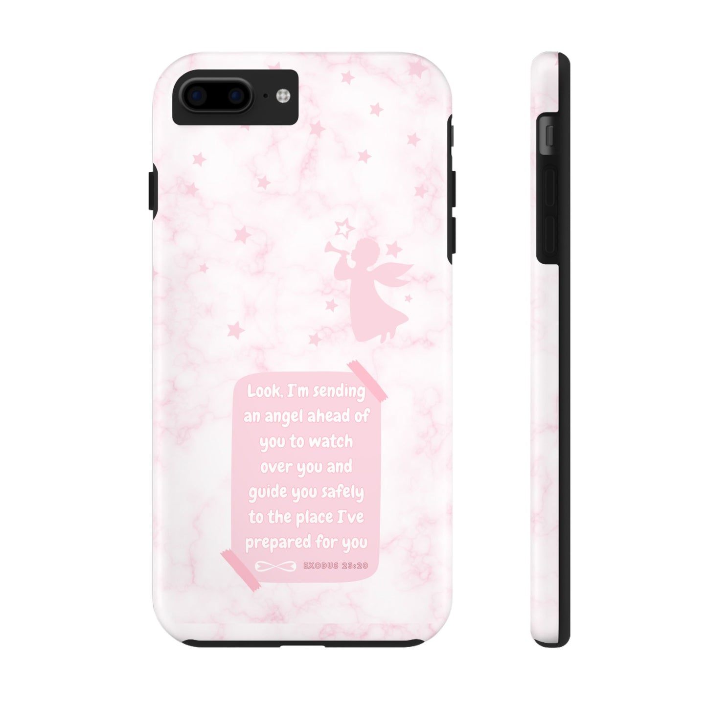 Angel Guidance Tough Phone Cases, Inspirational Phone Cover, Gift for Her, Angel Lover Gift, Pastel Pink Phone Case, Protection with Love