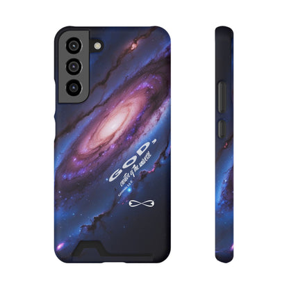 Galaxy Phone Case with Card Holder, Universal Smartphone Accessory, Cosmic Design, Perfect Gift, Stylish Protection, Vibrant Space Theme