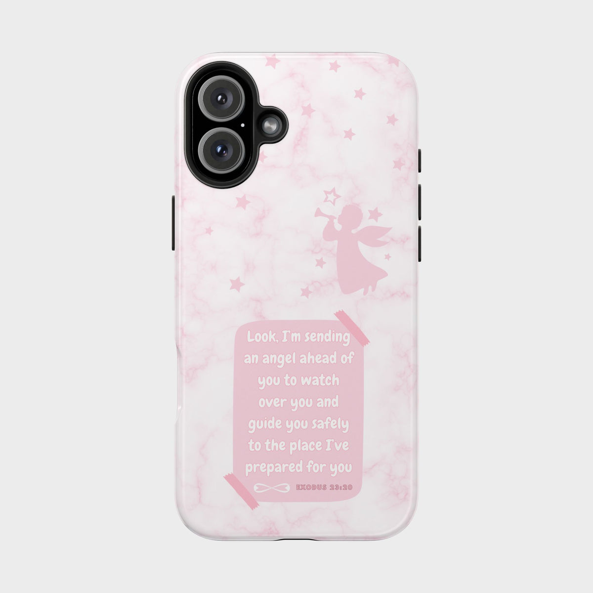 Angel Guidance Tough Phone Cases, Inspirational Phone Cover, Gift for Her, Angel Lover Gift, Pastel Pink Phone Case, Protection with Love