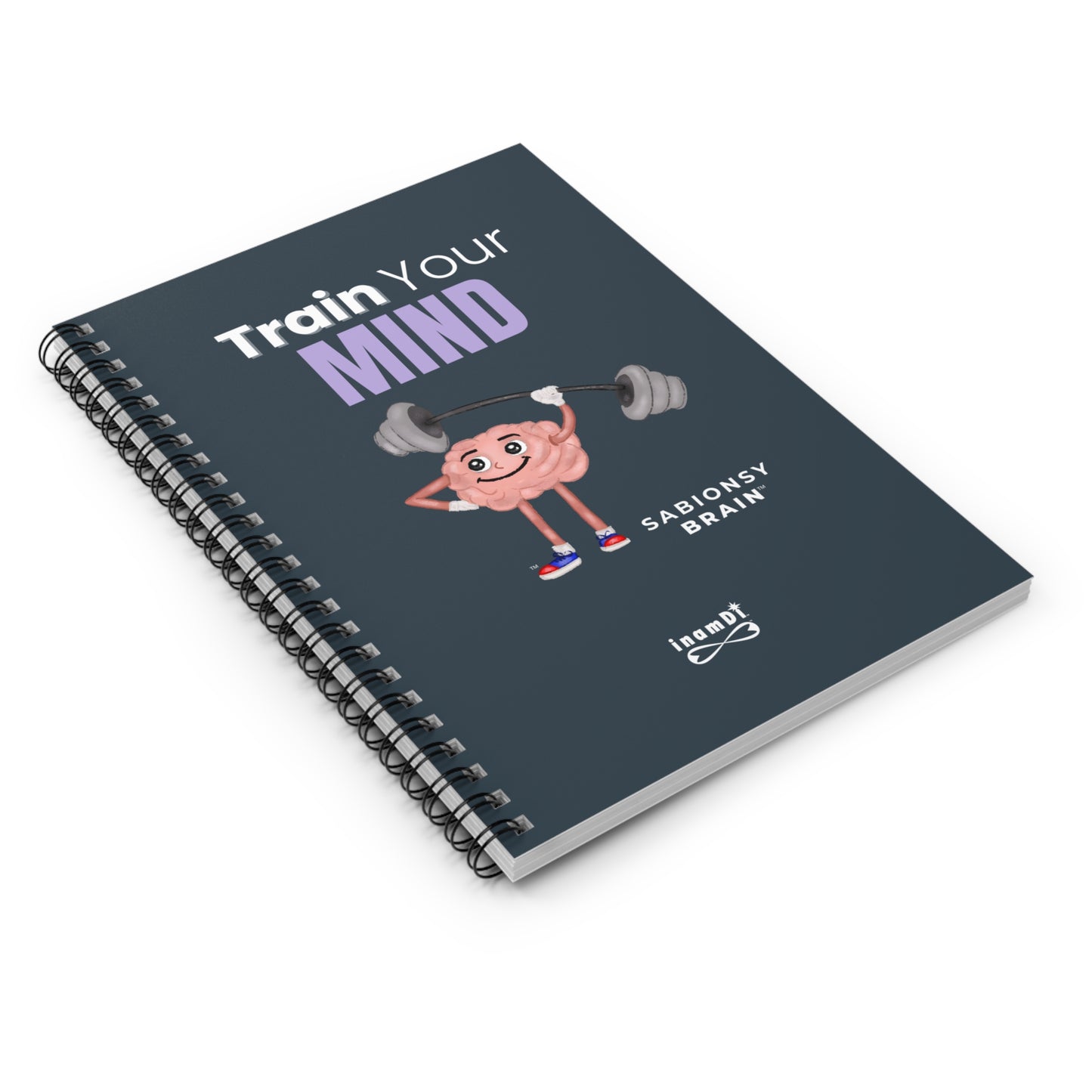 Train Your Mind Notebook — Motivational Spiral Journal | Sabionsy Brain™ Motivation Notebook Series