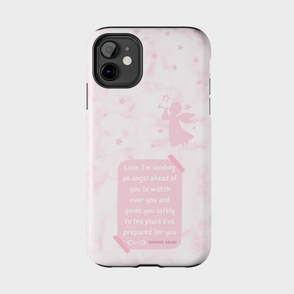 Angel Guidance Tough Phone Cases, Inspirational Phone Cover, Gift for Her, Angel Lover Gift, Pastel Pink Phone Case, Protection with Love