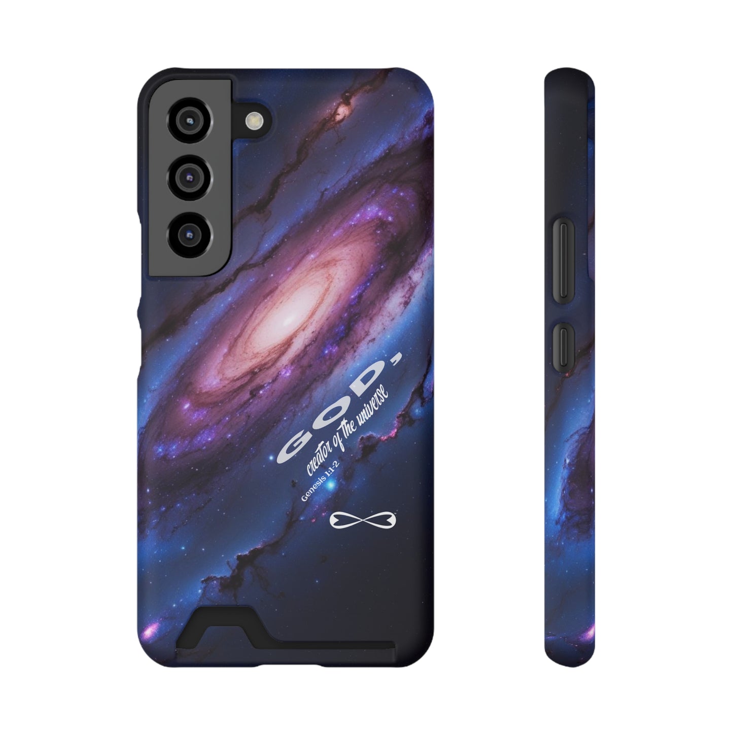 Galaxy Phone Case with Card Holder, Universal Smartphone Accessory, Cosmic Design, Perfect Gift, Stylish Protection, Vibrant Space Theme