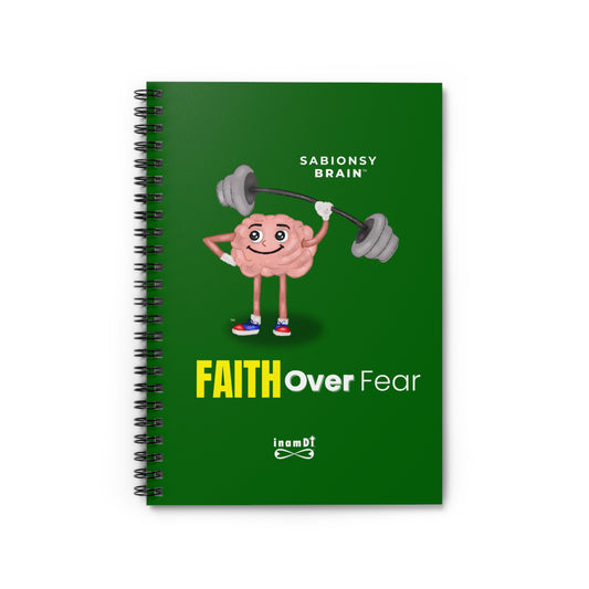 Cuaderno Fe sobre el Miedo — Diario Espiral Inspirador | Serie de Cuadernos de Motivación Sabionsy Brain™ 
