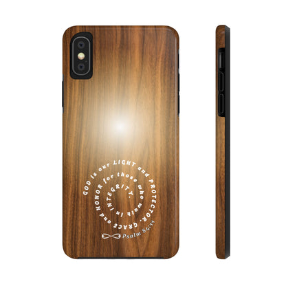 Rustic Tough Phone Case with Inspirational Quote, Gift for Faithful Friends, Protection Case, Wood Design, Unique Present