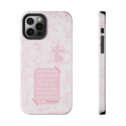 Angel Guidance Tough Phone Cases, Inspirational Phone Cover, Gift for Her, Angel Lover Gift, Pastel Pink Phone Case, Protection with Love