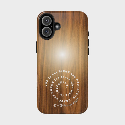 Rustic Tough Phone Case with Inspirational Quote, Gift for Faithful Friends, Protection Case, Wood Design, Unique Present