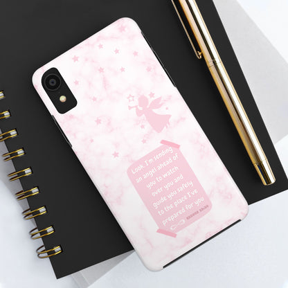 Angel Guidance Tough Phone Cases, Inspirational Phone Cover, Gift for Her, Angel Lover Gift, Pastel Pink Phone Case, Protection with Love