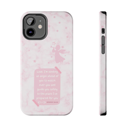 Angel Guidance Tough Phone Cases, Inspirational Phone Cover, Gift for Her, Angel Lover Gift, Pastel Pink Phone Case, Protection with Love