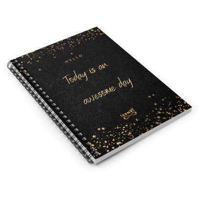 Elegant Inspirational Spiral Notebook - Today is an awesome day, Journal for Gratitude, Gift for Students, Motivational Writing, Daily