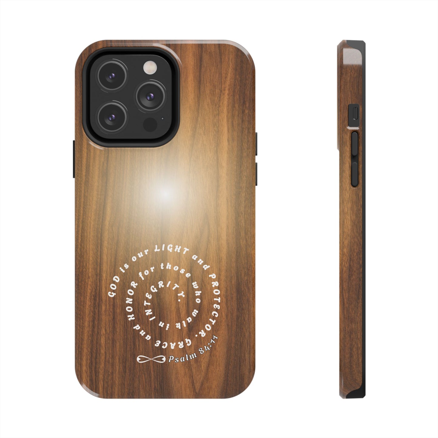 Rustic Tough Phone Case with Inspirational Quote, Gift for Faithful Friends, Protection Case, Wood Design, Unique Present