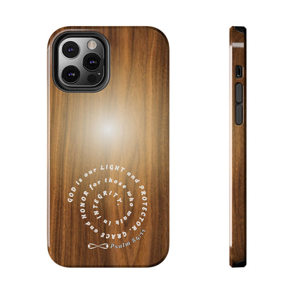 Rustic Tough Phone Case with Inspirational Quote, Gift for Faithful Friends, Protection Case, Wood Design, Unique Present
