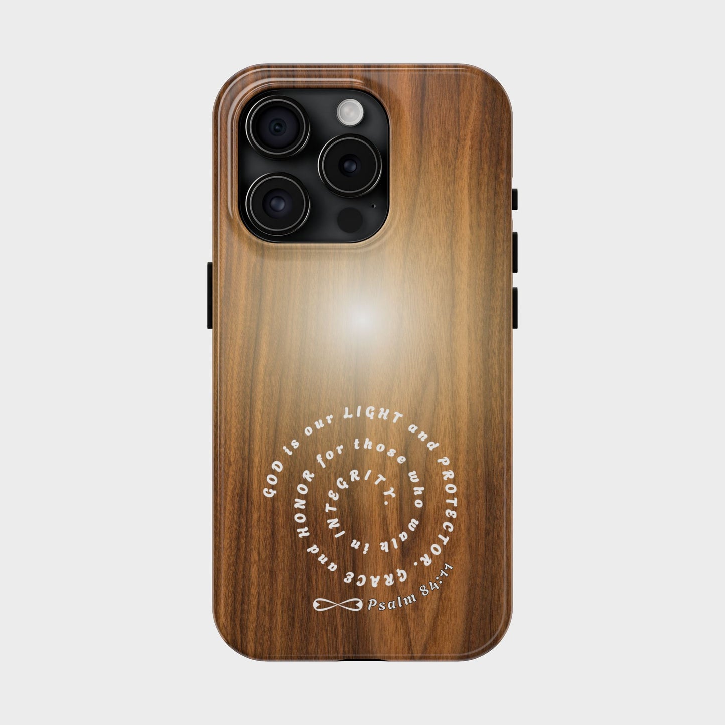 Rustic Tough Phone Case with Inspirational Quote, Gift for Faithful Friends, Protection Case, Wood Design, Unique Present