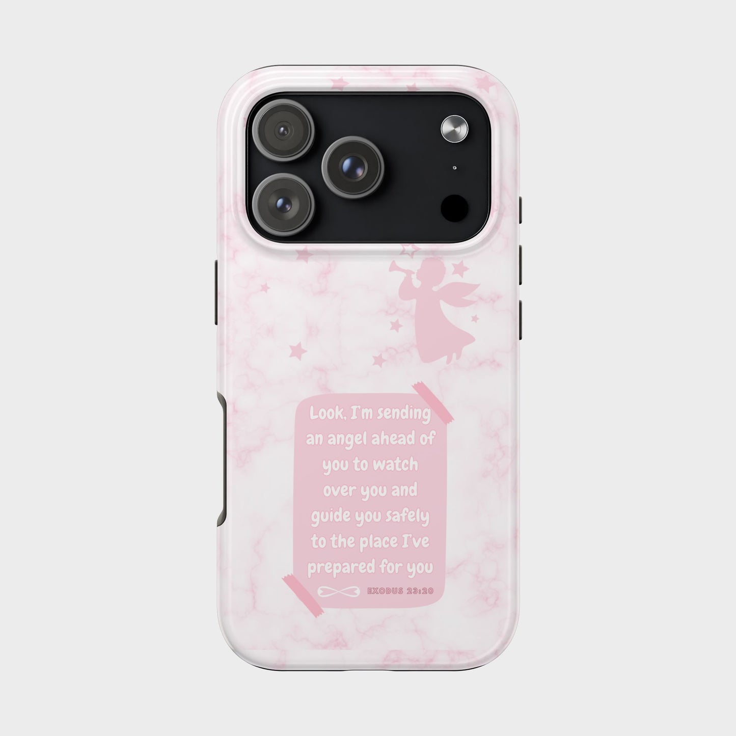 Angel Guidance Tough Phone Cases, Inspirational Phone Cover, Gift for Her, Angel Lover Gift, Pastel Pink Phone Case, Protection with Love