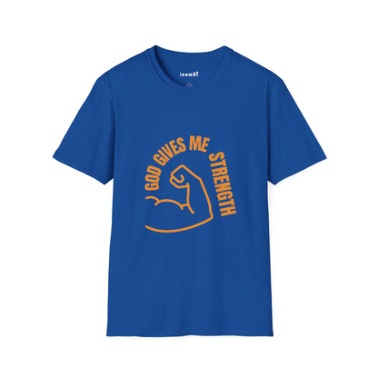 “God Gives Me Strength” Christian T-Shirt for Men – Empowering Faith Tee & Inspirational Gift