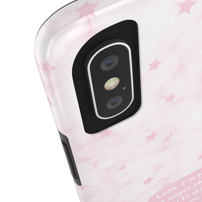 Angel Guidance Tough Phone Cases, Inspirational Phone Cover, Gift for Her, Angel Lover Gift, Pastel Pink Phone Case, Protection with Love
