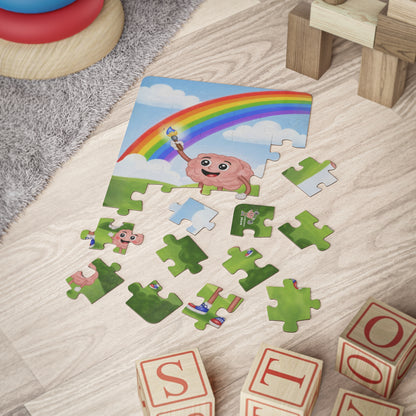 Rompecabezas infantil — Arcoíris cerebral feliz | Rompecabezas educativo de 30 piezas para niños