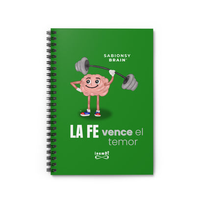 Cuaderno “La Fe Vence el Temor” — Diario Espiral Inspirador | Serie de Cuadernos de Motivación Sabionsy Brain™ 