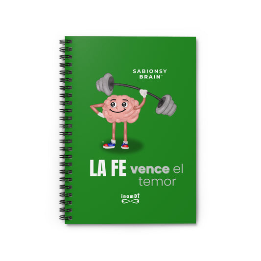 Cuaderno “La Fe Vence el Temor” — Diario Espiral Inspirador | Serie de Cuadernos de Motivación Sabionsy Brain™ 