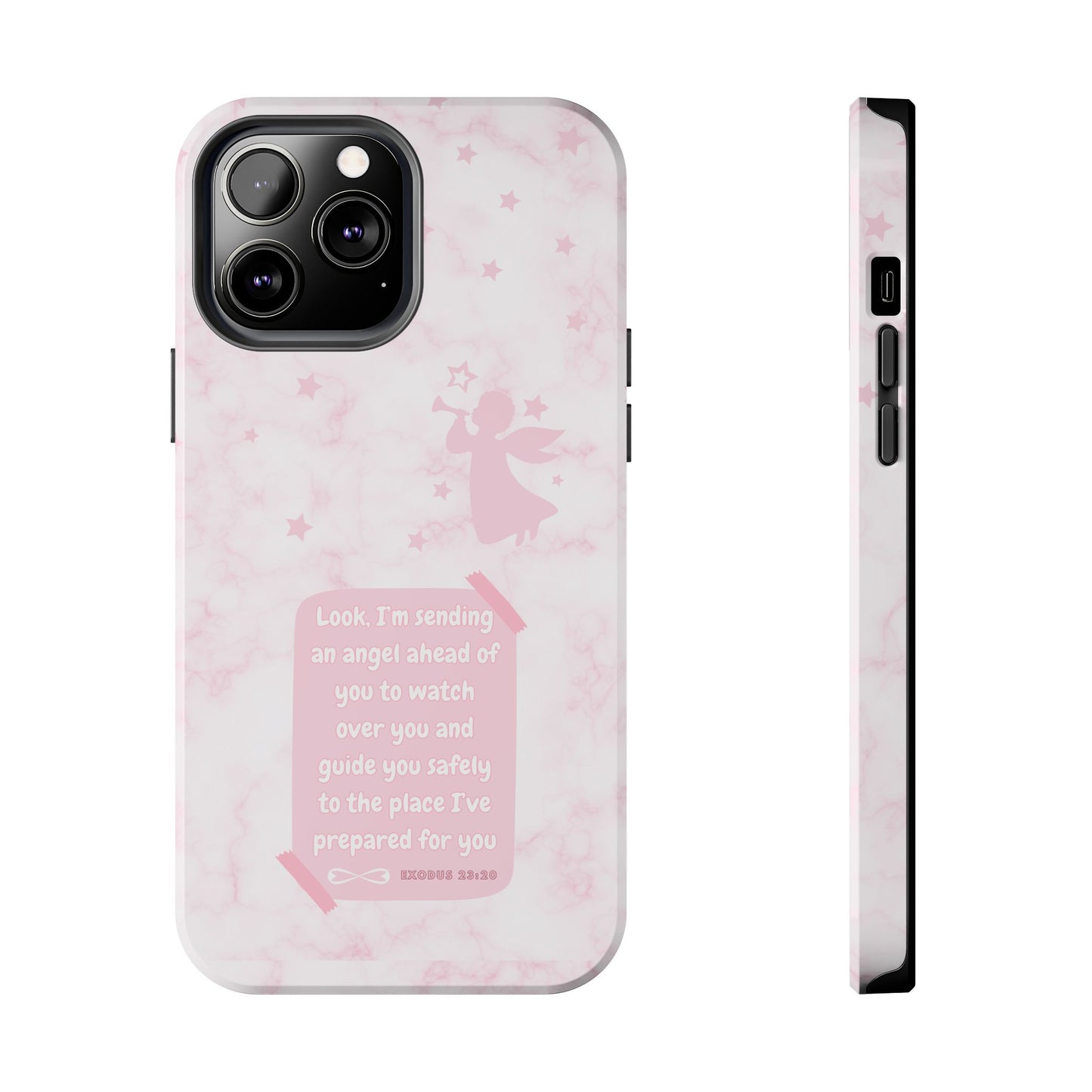 Angel Guidance Tough Phone Cases, Inspirational Phone Cover, Gift for Her, Angel Lover Gift, Pastel Pink Phone Case, Protection with Love
