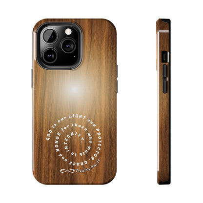 Rustic Tough Phone Case with Inspirational Quote, Gift for Faithful Friends, Protection Case, Wood Design, Unique Present