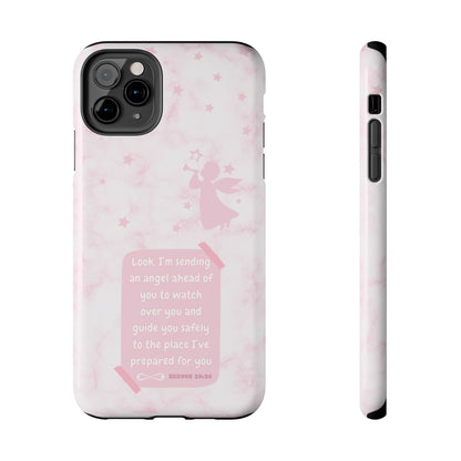 Angel Guidance Tough Phone Cases, Inspirational Phone Cover, Gift for Her, Angel Lover Gift, Pastel Pink Phone Case, Protection with Love