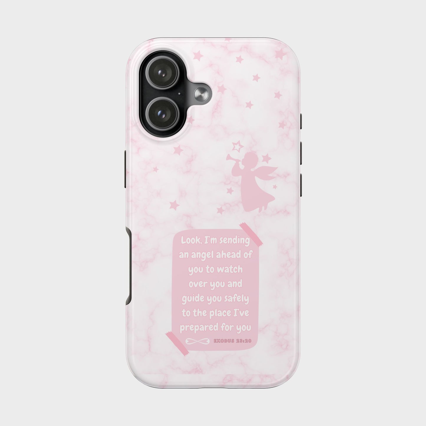 Angel Guidance Tough Phone Cases, Inspirational Phone Cover, Gift for Her, Angel Lover Gift, Pastel Pink Phone Case, Protection with Love
