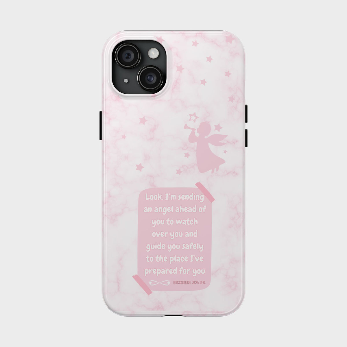 Angel Guidance Tough Phone Cases, Inspirational Phone Cover, Gift for Her, Angel Lover Gift, Pastel Pink Phone Case, Protection with Love