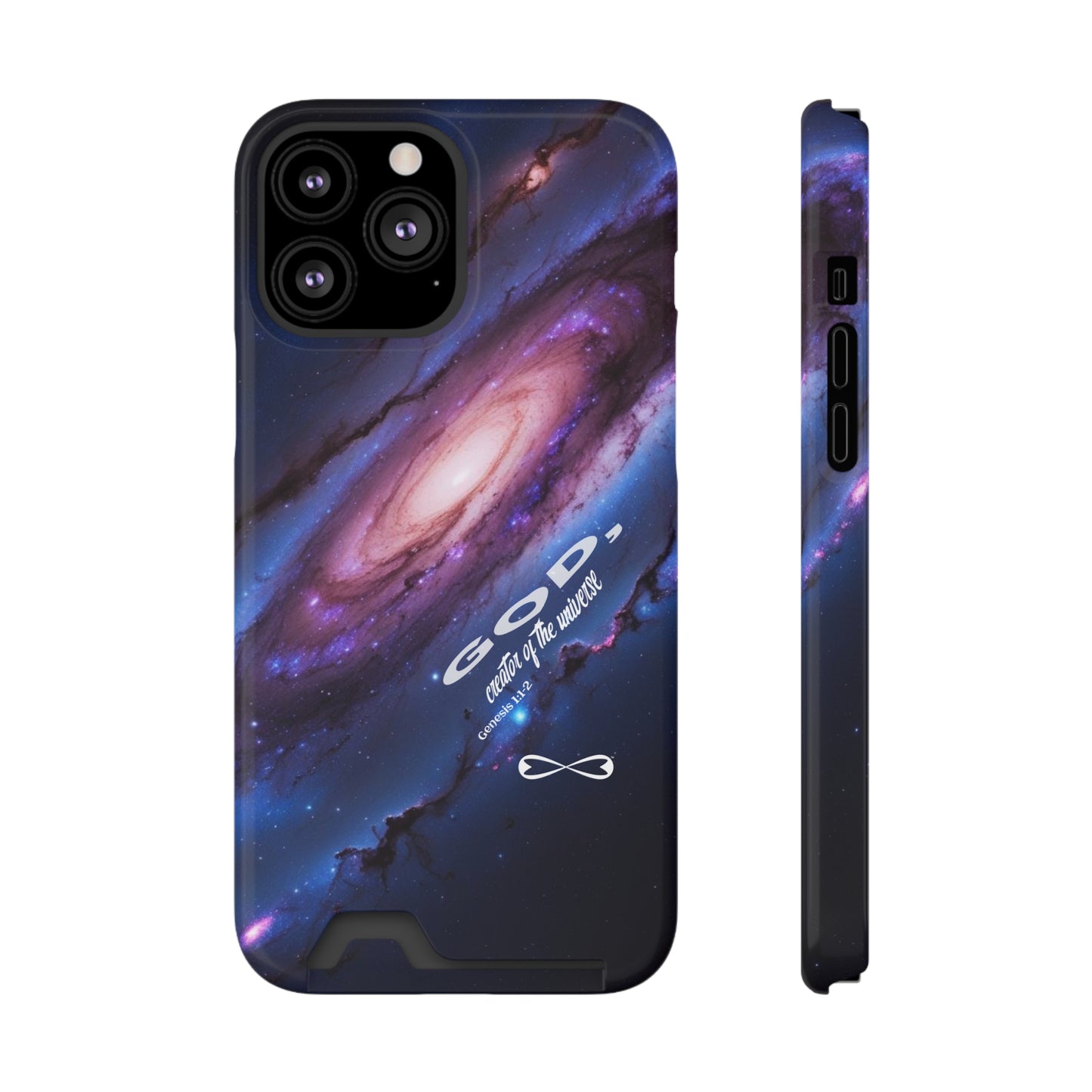 Galaxy Phone Case with Card Holder, Universal Smartphone Accessory, Cosmic Design, Perfect Gift, Stylish Protection, Vibrant Space Theme