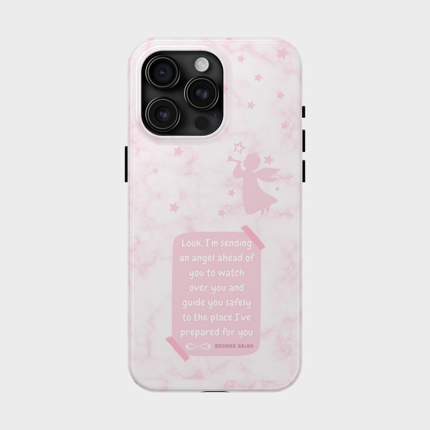 Angel Guidance Tough Phone Cases, Inspirational Phone Cover, Gift for Her, Angel Lover Gift, Pastel Pink Phone Case, Protection with Love