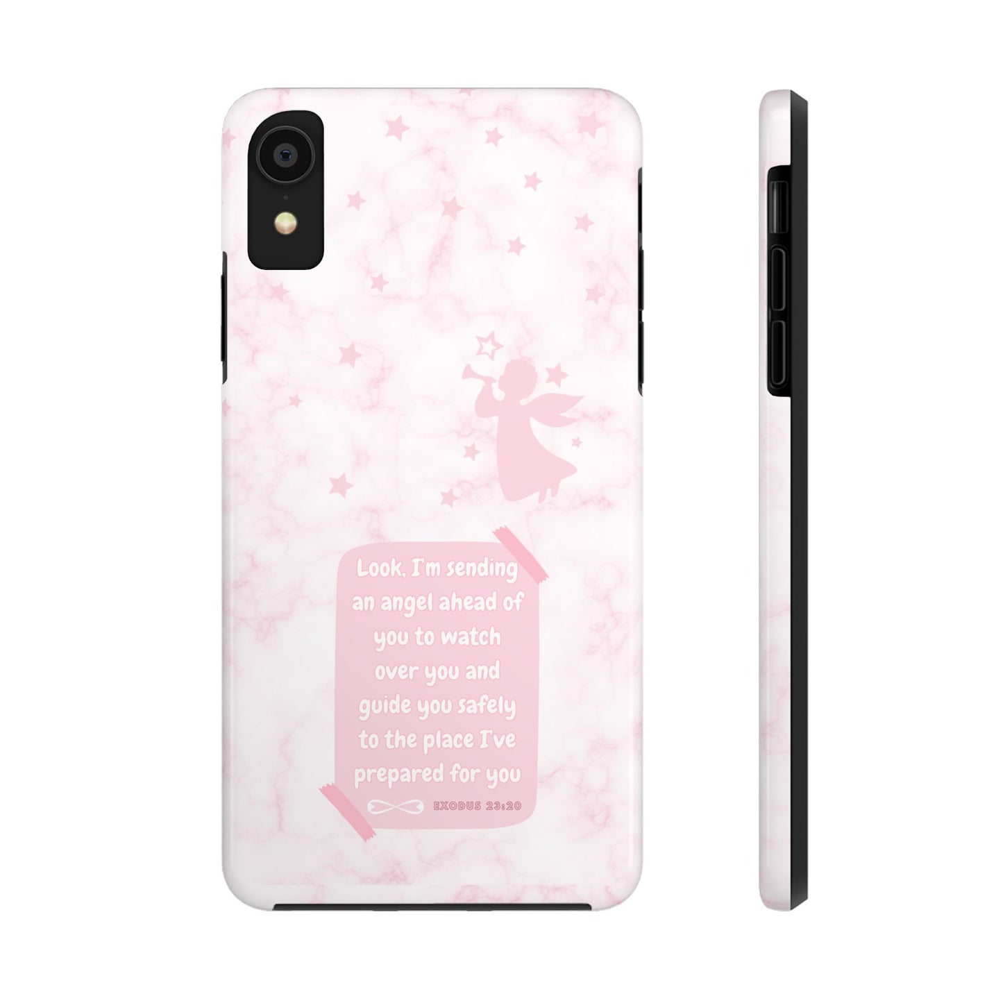 Angel Guidance Tough Phone Cases, Inspirational Phone Cover, Gift for Her, Angel Lover Gift, Pastel Pink Phone Case, Protection with Love
