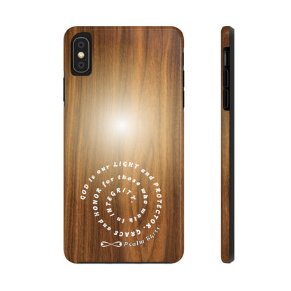 Rustic Tough Phone Case with Inspirational Quote, Gift for Faithful Friends, Protection Case, Wood Design, Unique Present