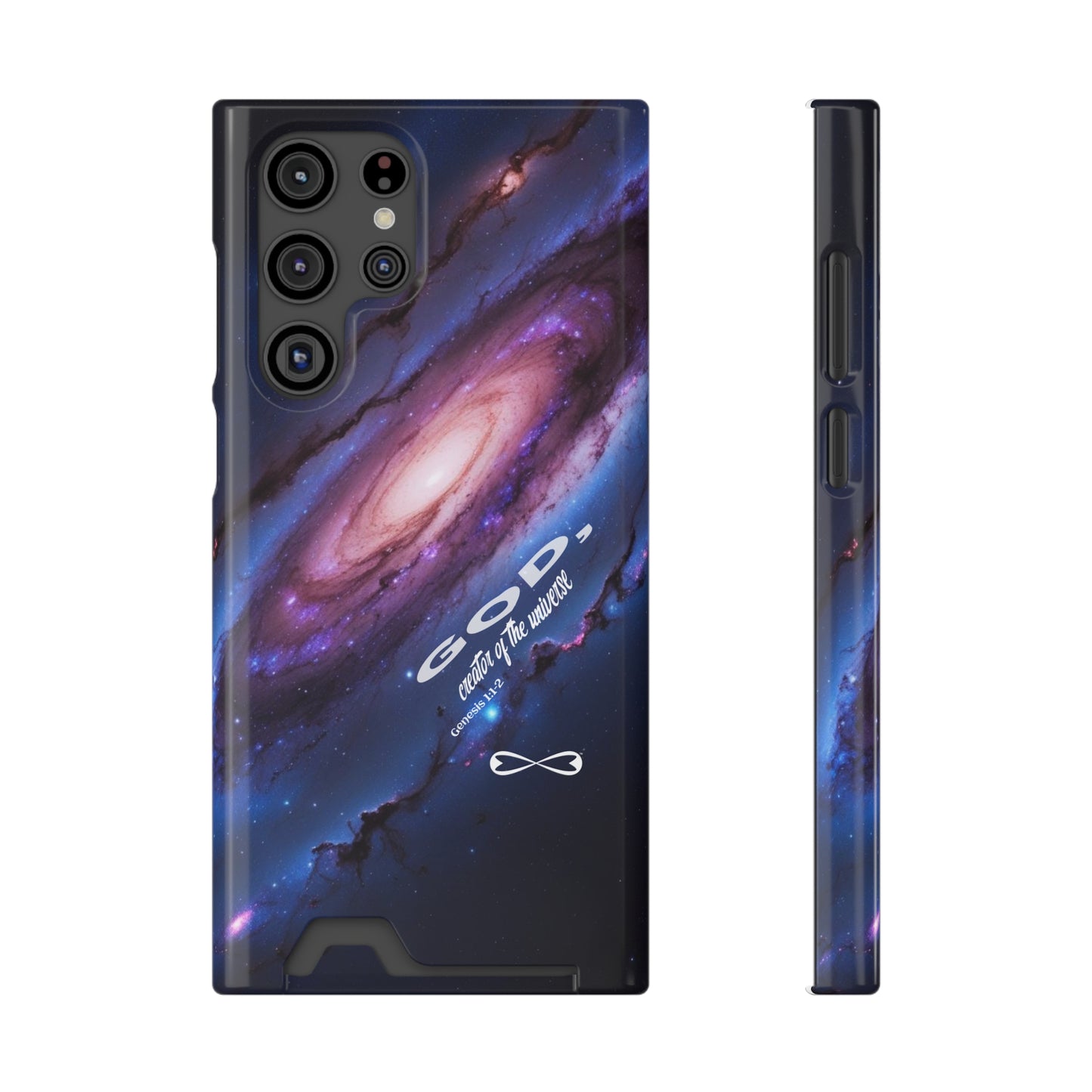 Galaxy Phone Case with Card Holder, Universal Smartphone Accessory, Cosmic Design, Perfect Gift, Stylish Protection, Vibrant Space Theme