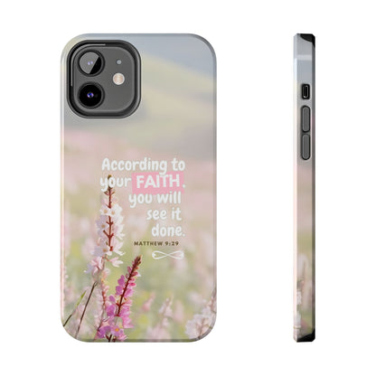 Inspirational Tough Phone Cases with Faith Quote, Floral Phone Cover, Christian Gift, Motivational Case, Bible Verse Accessory