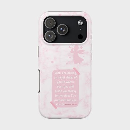 Angel Guidance Tough Phone Cases, Inspirational Phone Cover, Gift for Her, Angel Lover Gift, Pastel Pink Phone Case, Protection with Love