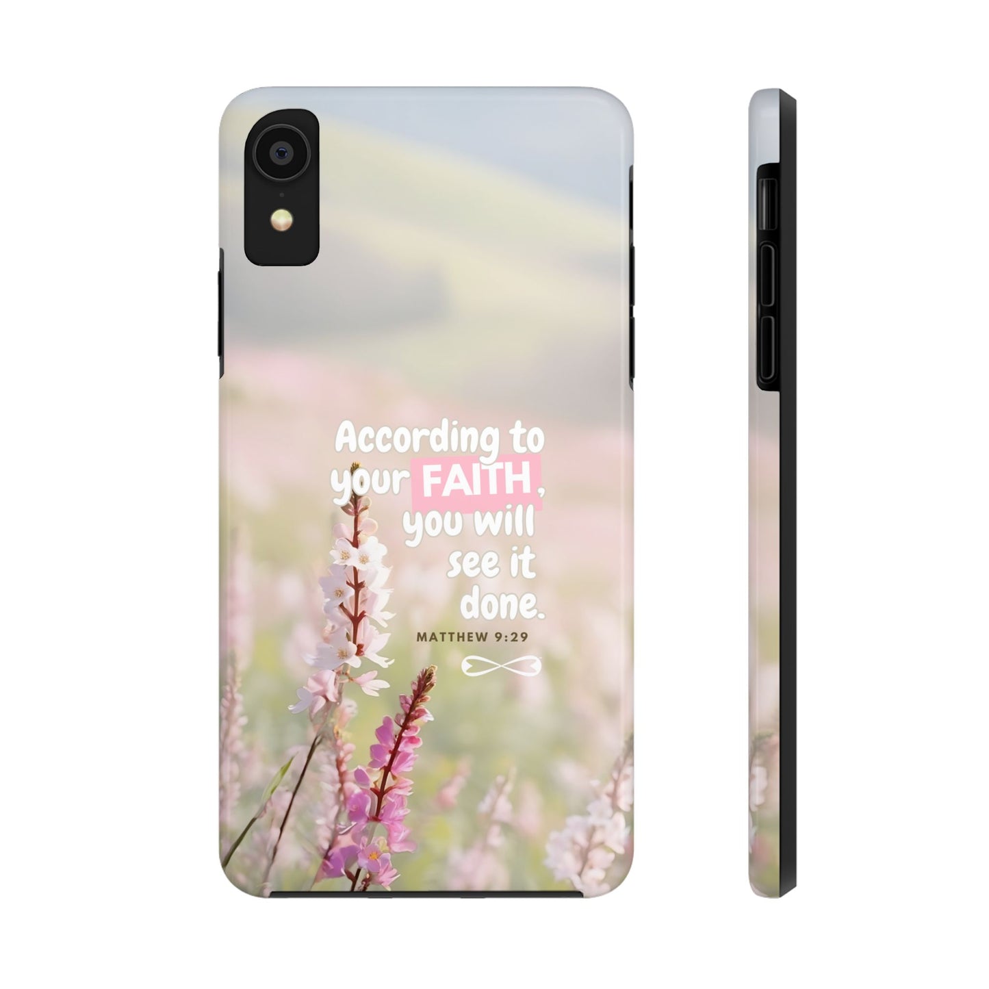 Inspirational Tough Phone Cases with Faith Quote, Floral Phone Cover, Christian Gift, Motivational Case, Bible Verse Accessory