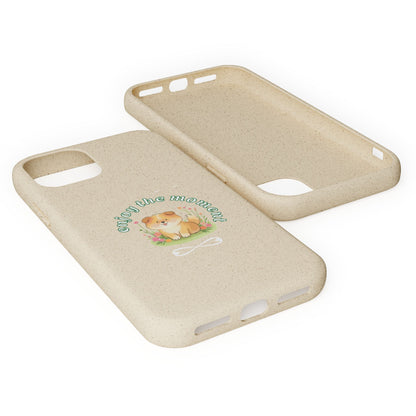 Biodegradable Phone Case - "Enjoy the Moment" - Eco-Friendly, Dog Lover Gift, Cute Pet Accessory, Sustainable Lifestyle, Unique Design