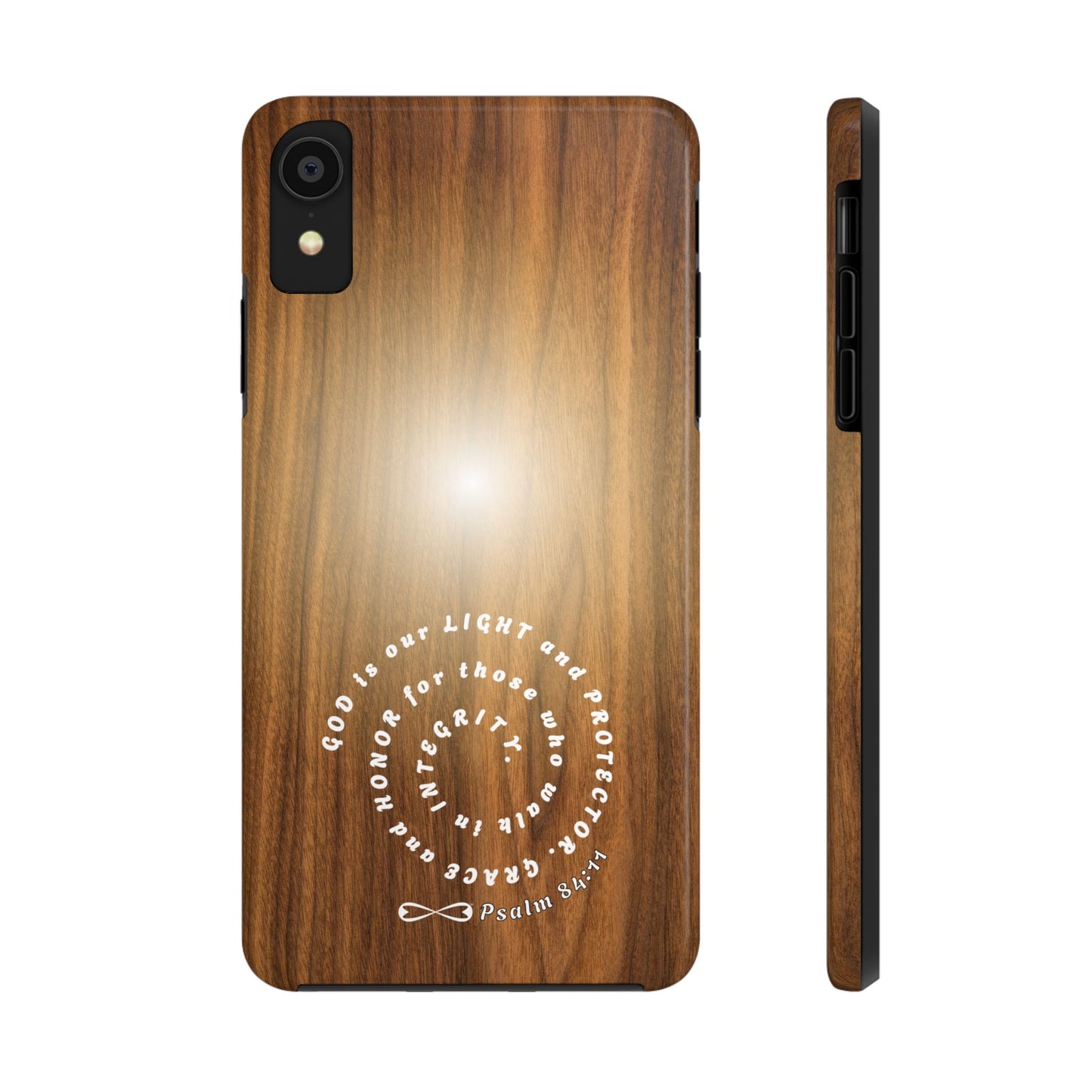 Rustic Tough Phone Case with Inspirational Quote, Gift for Faithful Friends, Protection Case, Wood Design, Unique Present
