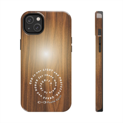 Rustic Tough Phone Case with Inspirational Quote, Gift for Faithful Friends, Protection Case, Wood Design, Unique Present