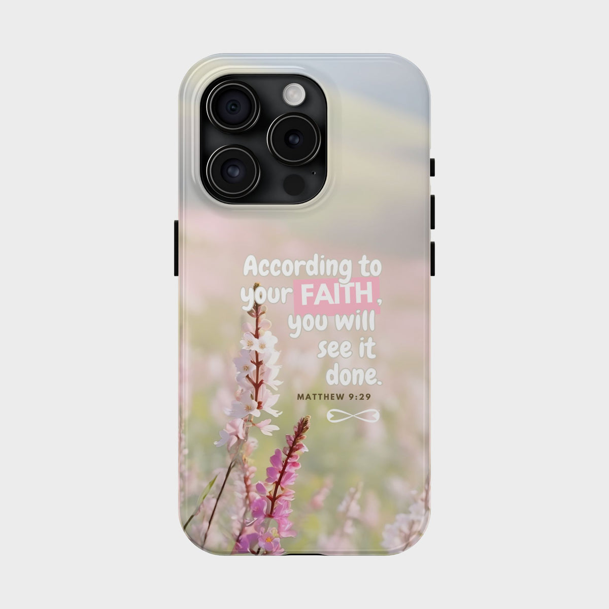 Inspirational Tough Phone Cases with Faith Quote, Floral Phone Cover, Christian Gift, Motivational Case, Bible Verse Accessory