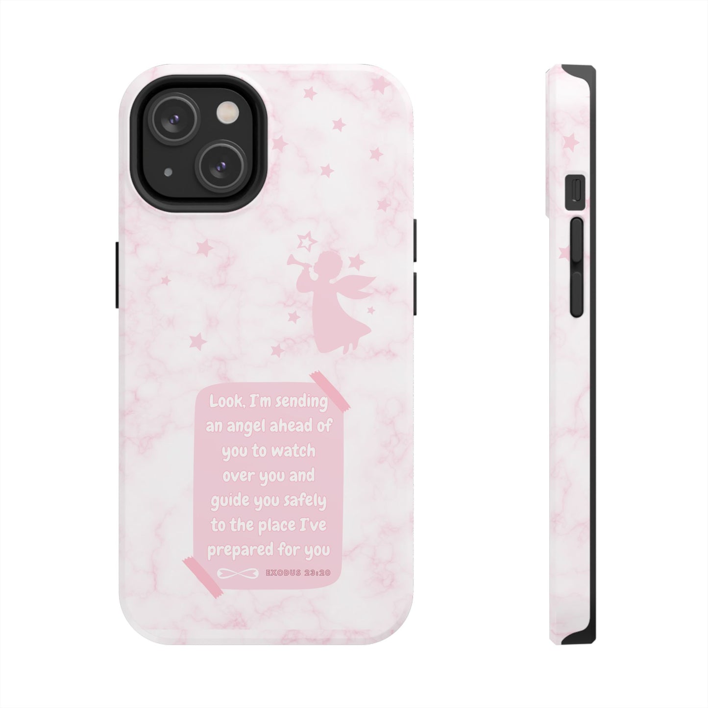 Angel Guidance Tough Phone Cases, Inspirational Phone Cover, Gift for Her, Angel Lover Gift, Pastel Pink Phone Case, Protection with Love