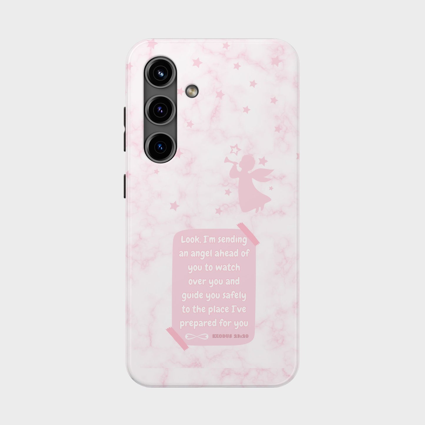 Angel Guidance Tough Phone Cases, Inspirational Phone Cover, Gift for Her, Angel Lover Gift, Pastel Pink Phone Case, Protection with Love