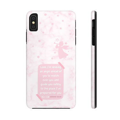 Angel Guidance Tough Phone Cases, Inspirational Phone Cover, Gift for Her, Angel Lover Gift, Pastel Pink Phone Case, Protection with Love